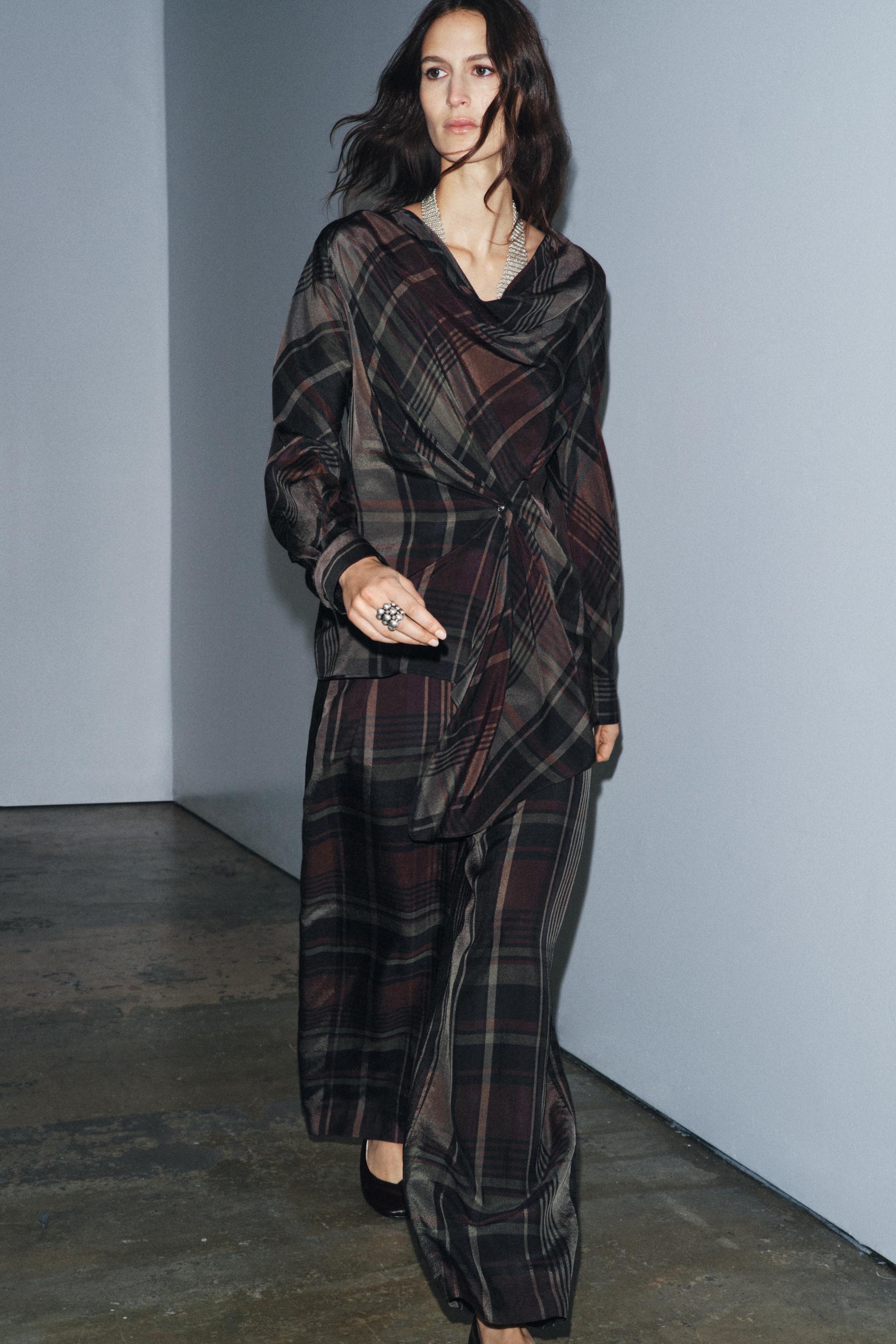 ZW COLLECTION PLAID BALLOON PANTS